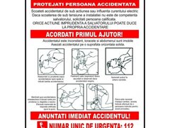 Placuta pentru acordarea primului ajutor in caz de accidentare prin eletrocutare