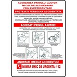 Placuta pentru acordarea primului ajutor in caz de accidentare prin eletrocutare